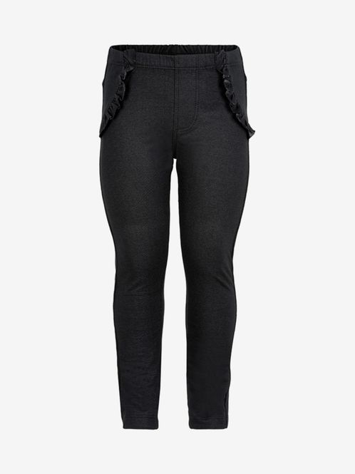 Hovedbilde Mørk denim buksetights  med volanger - minymo